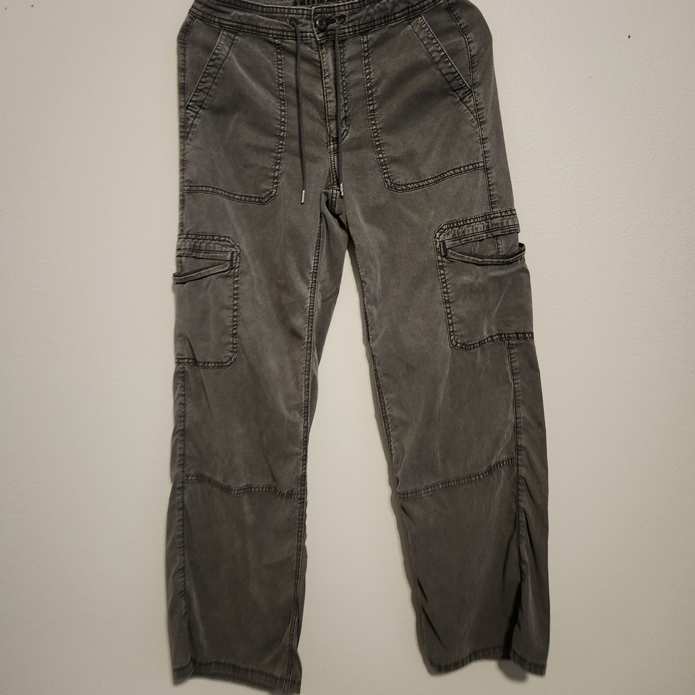 American Eagle Gray Wide Leg Cargo Pants Size 4 Women's Lyocell - Picture 11 of 11